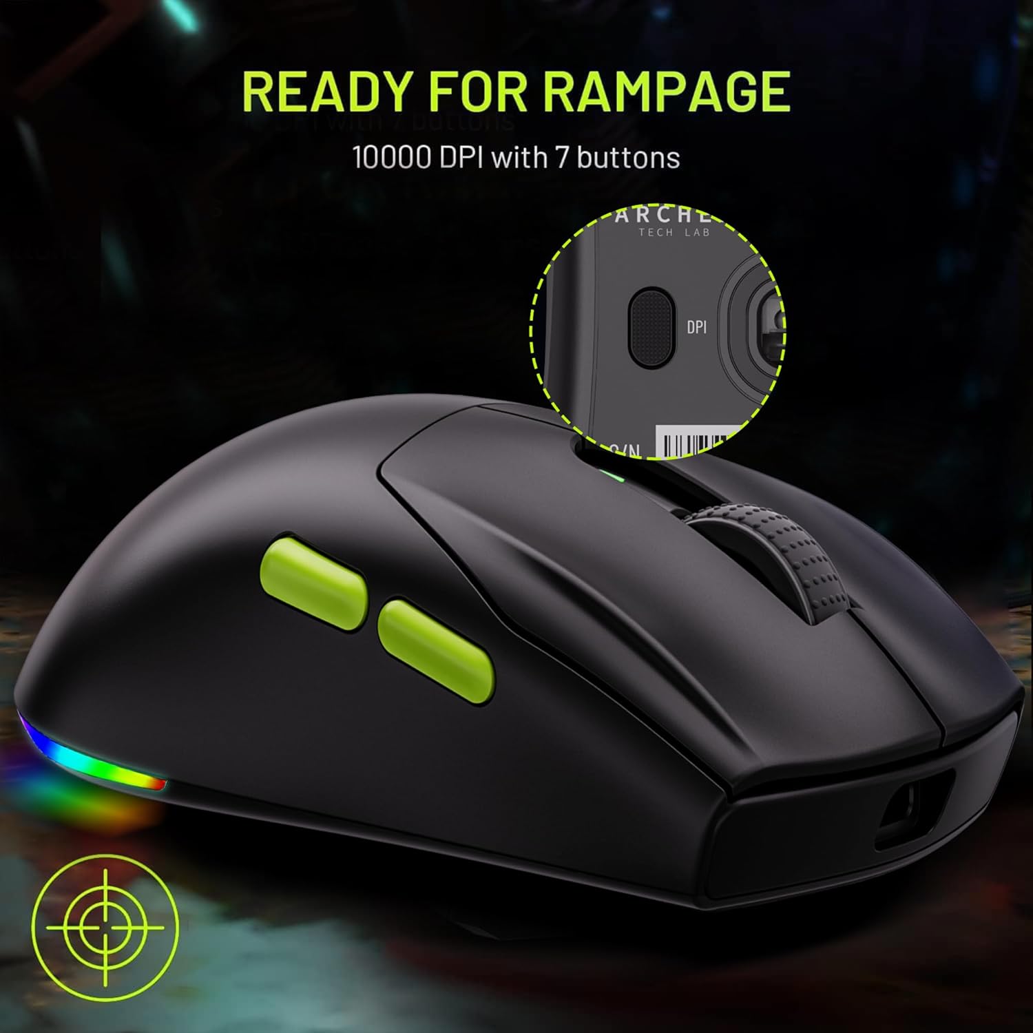 Recurve 600 Wireless Gaming Mouse with Pixart 3325 sensor 10000 DPI