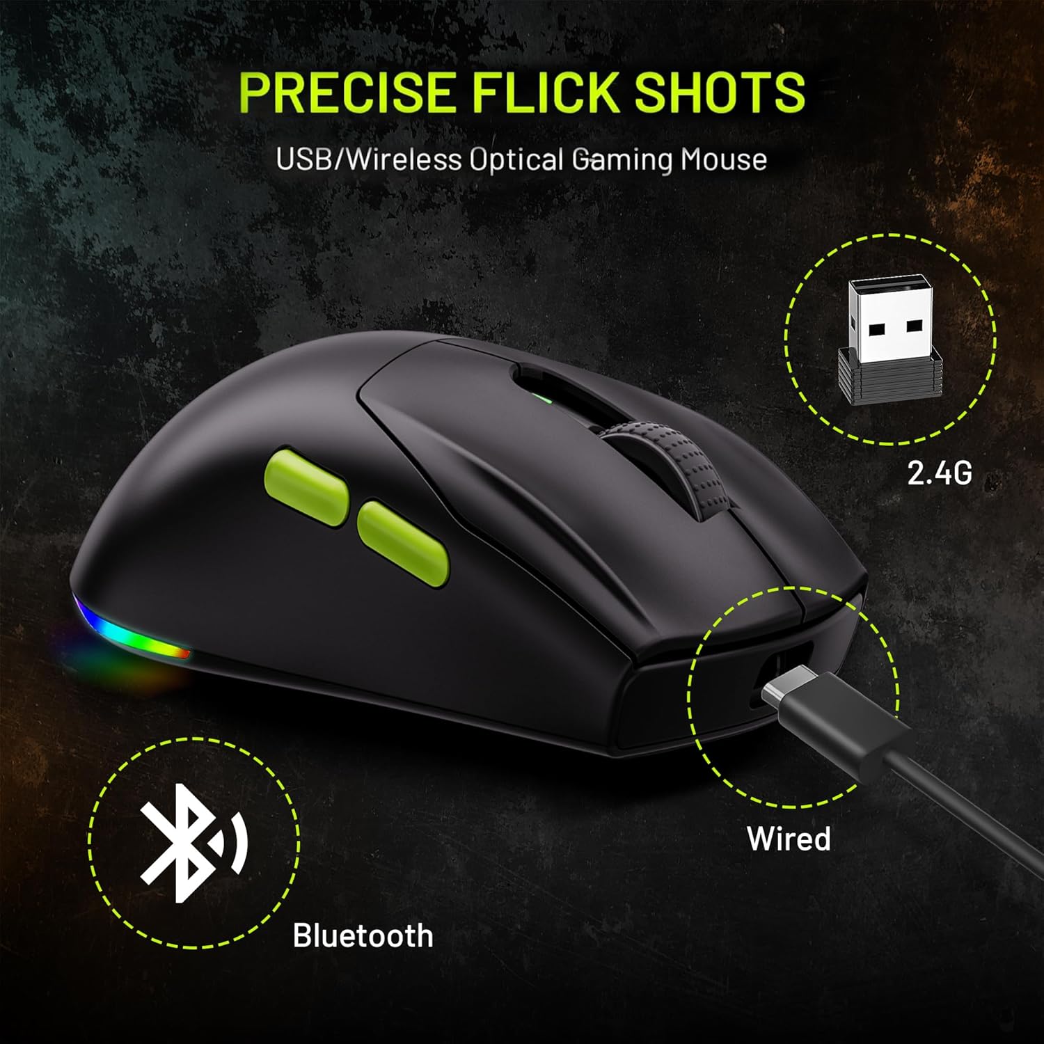 Recurve 600 Wireless Gaming Mouse with Pixart 3325 sensor 10000 DPI