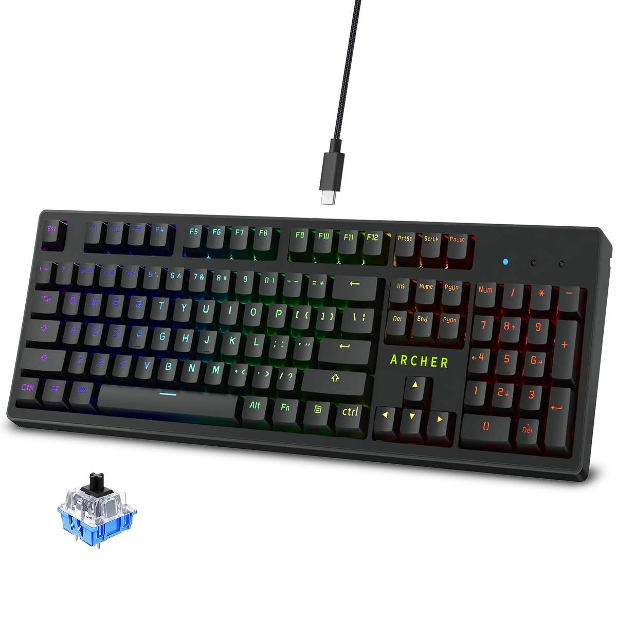 Astra M200 RGB Mechanical Gaming Keyboard with Blue Switches & Anti-Ghosting