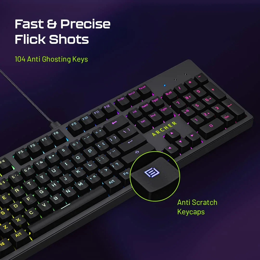 Astra M200 RGB Mechanical Gaming Keyboard with Blue Switches & Anti-Ghosting