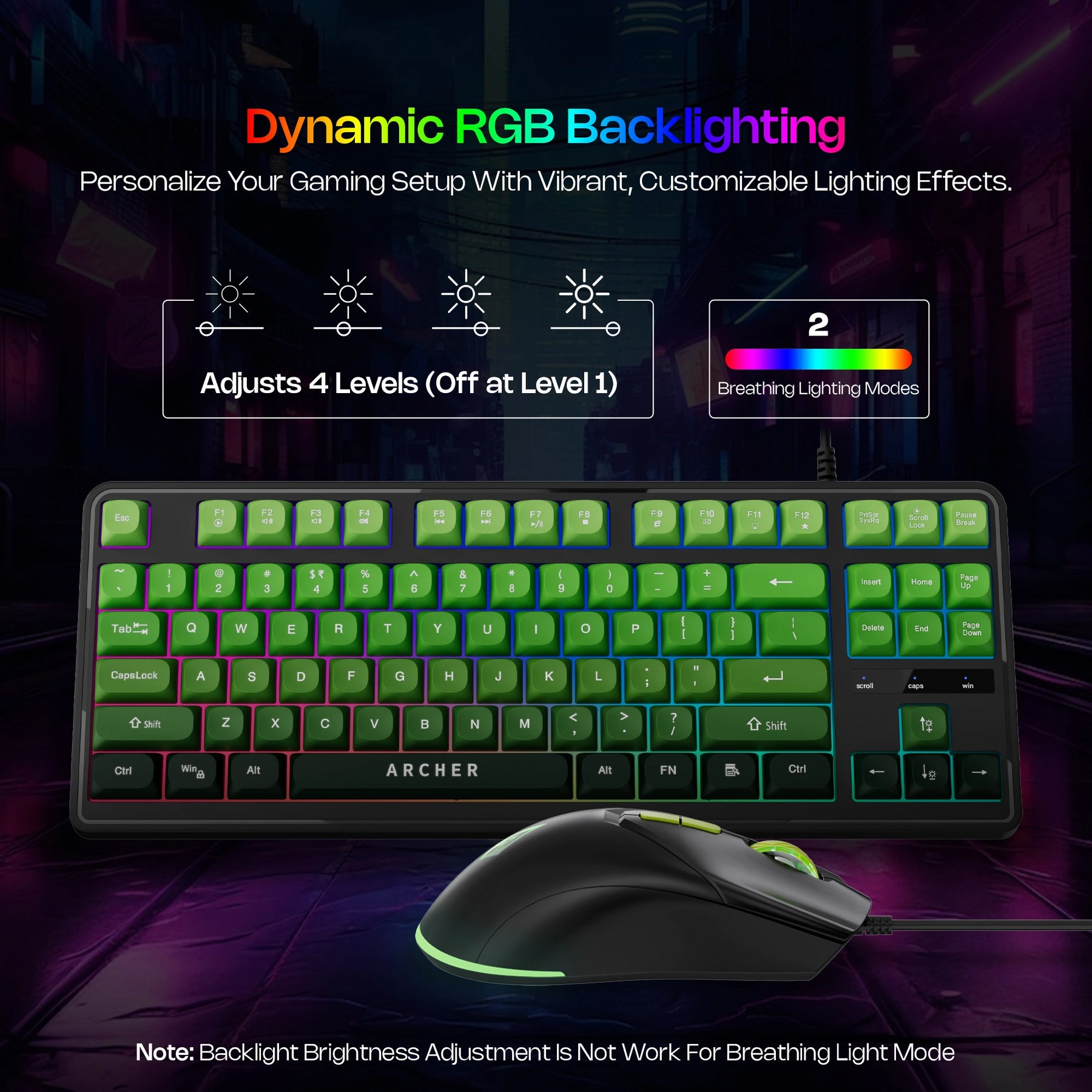 Astra G300 Wired RGB Gaming Keyboard & Mouse Combo (GREEN)