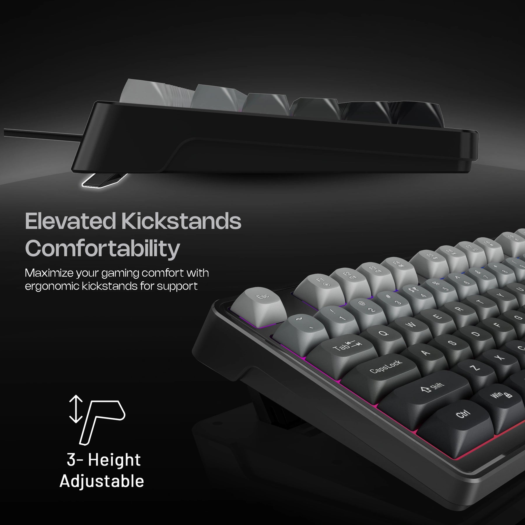 Astra G300 Wired Gaming Keyboard & Mouse Combo โ RGB Backlit, 87 Keys, 7-Button Mouse