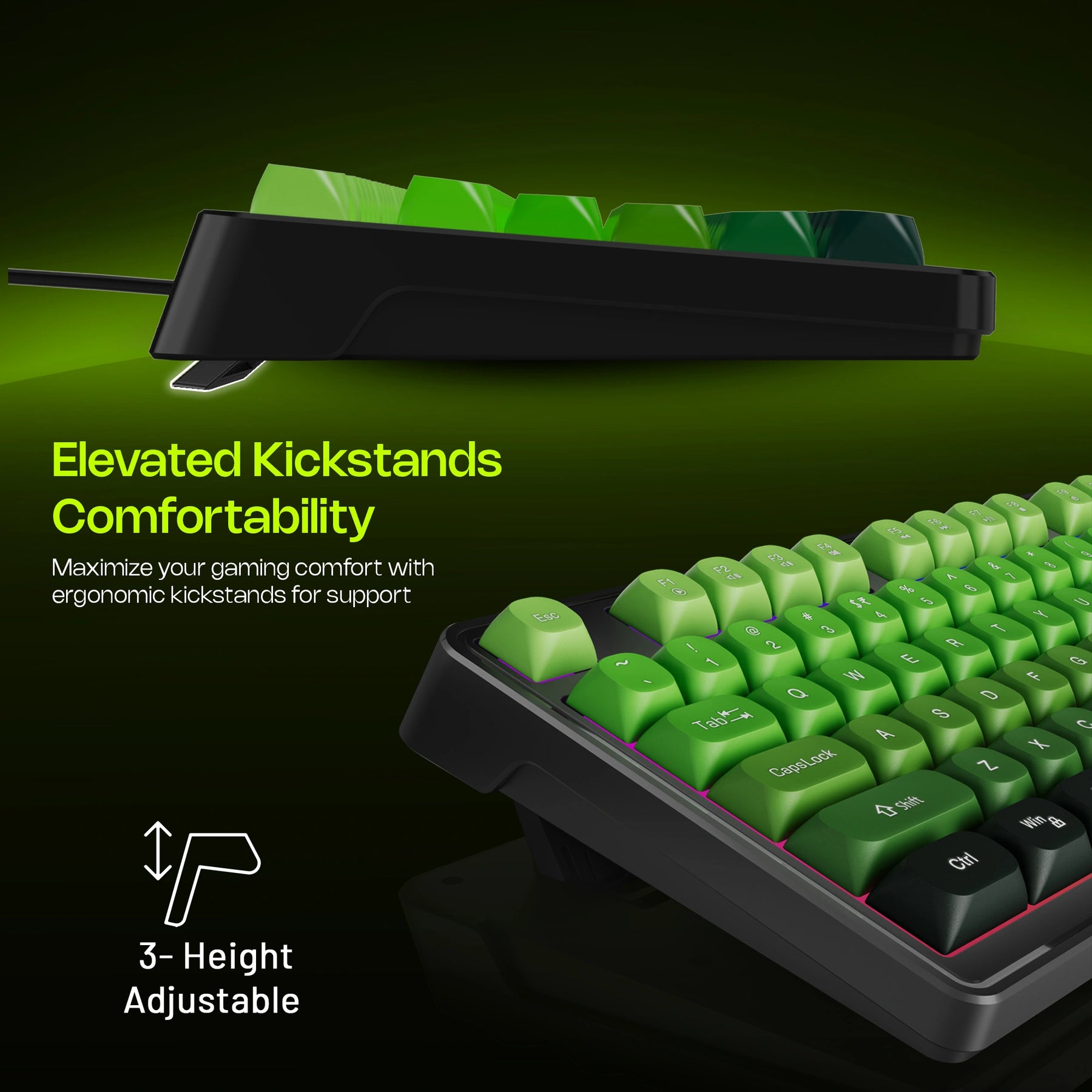 Astra G300 Wired RGB Gaming Keyboard & Mouse Combo (GREEN)