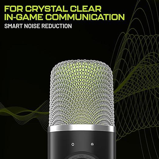 Gaming microphone with RGB lights & noise cancellation for PC and PS5