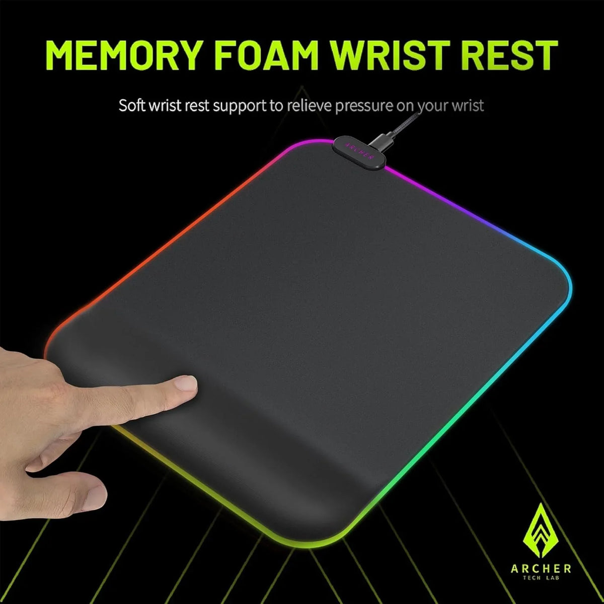 Quiver 200 Gaming Mouse Pad with RGB and Wrist Rest