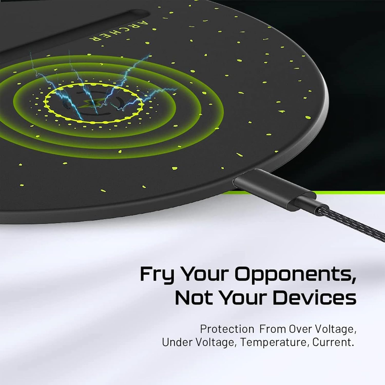 Quiver 500 wireless charging gaming mousepad with 15W fast charge