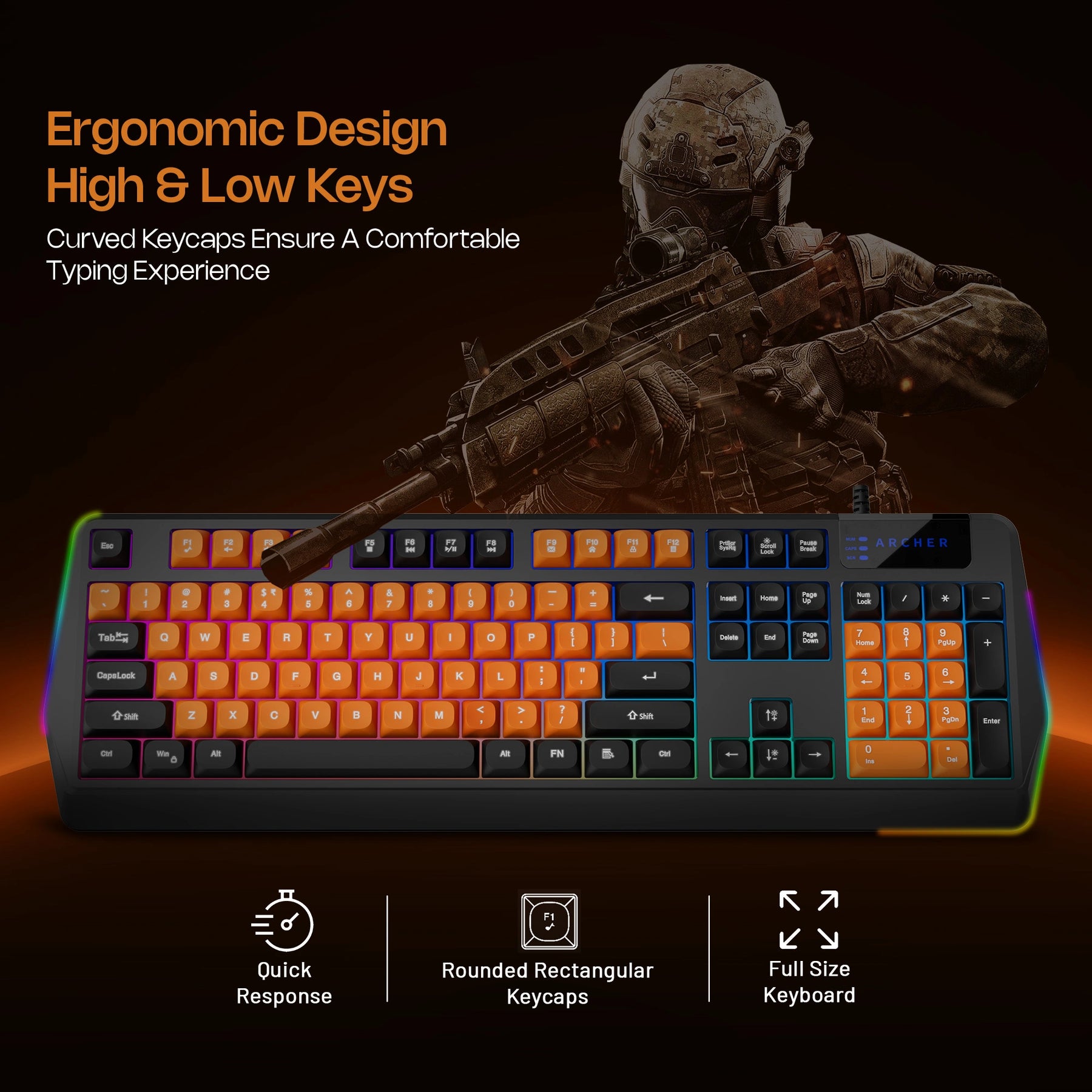 G200 Wired RGB Gaming Keyboard and Mouse Combo – 104 Keys, 19 Anti-Ghosting, 7200 DPI Mouse, 13 RGB Modes