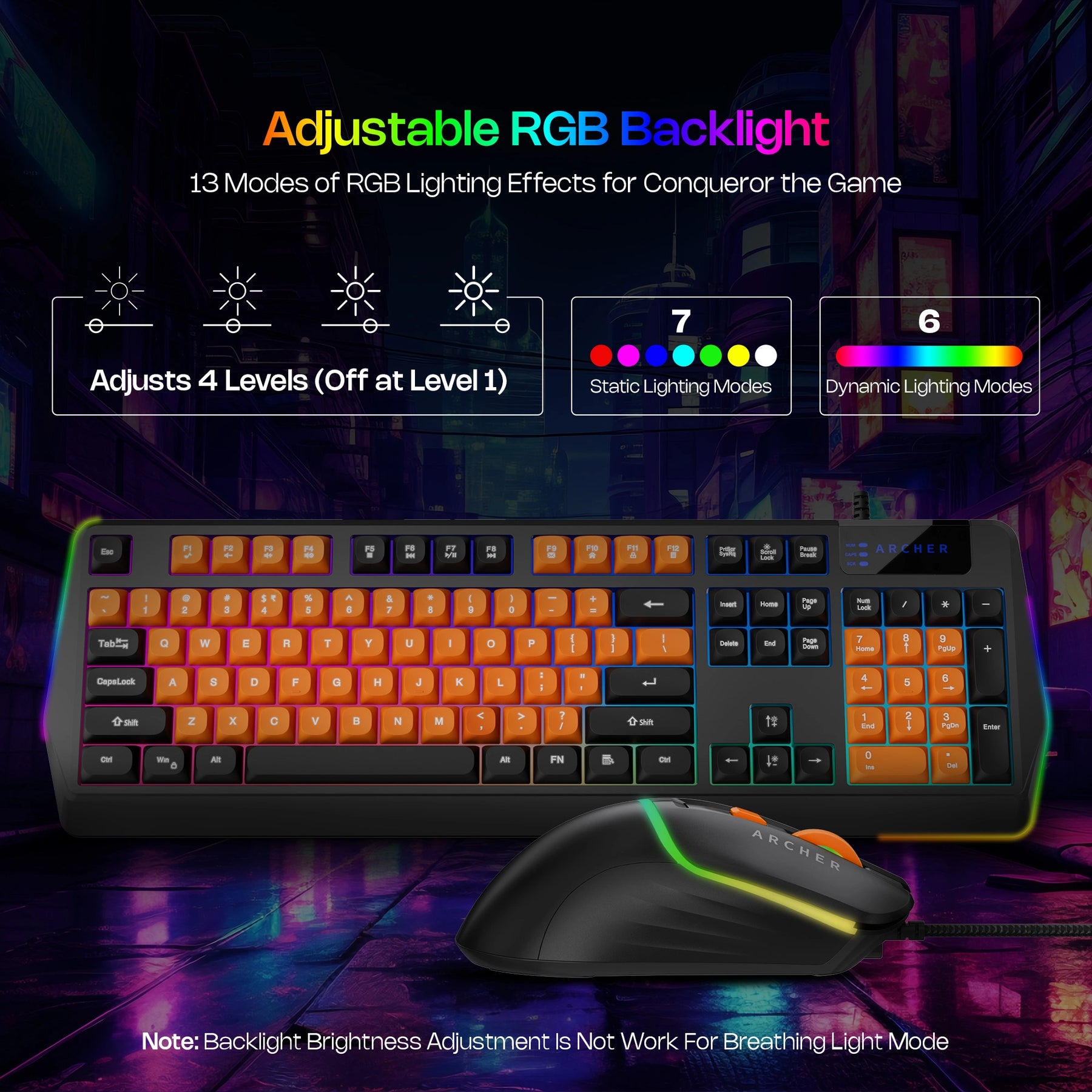 G200 Wired RGB Gaming Keyboard and Mouse Combo – 104 Keys, 19 Anti-Ghosting, 7200 DPI Mouse, 13 RGB Modes