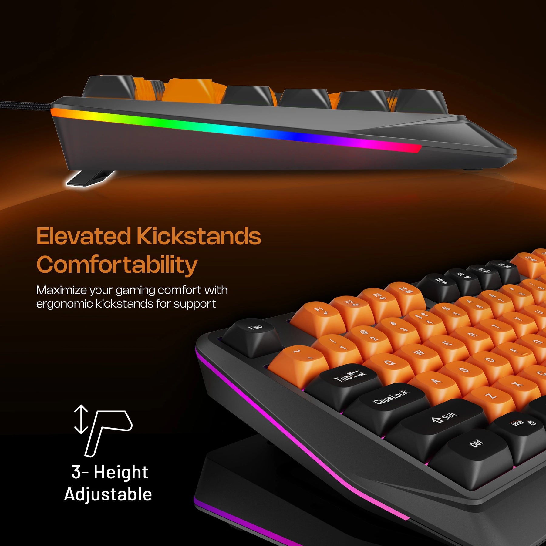 G200 Wired RGB Gaming Keyboard and Mouse Combo – 104 Keys, 19 Anti-Ghosting, 7200 DPI Mouse, 13 RGB Modes