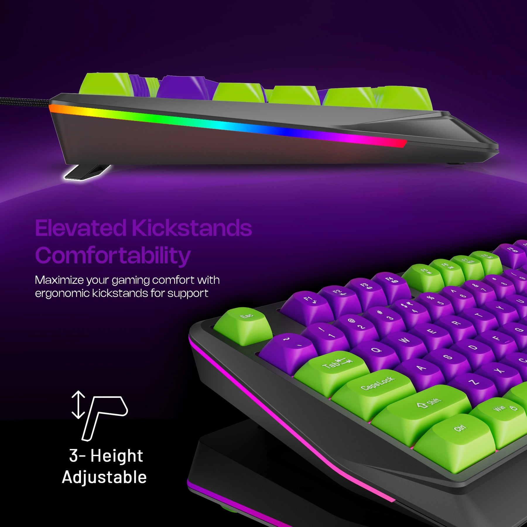 Archer Tech Lab G200 wired gaming keyboard and mouse combo with RGB lighting