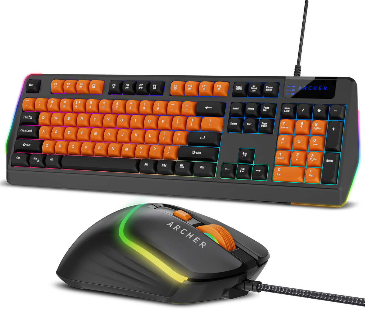 ArcherTechLab G200 Wired RGB Gaming Keyboard and Mouse Combo – 104 Keys, 19 Anti-Ghosting, 7200 DPI Mouse, 13 RGB Modes