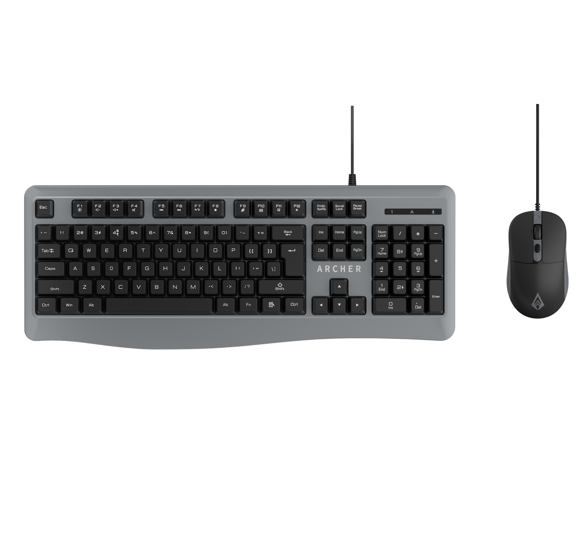 Keyboard and Mouse Combo – 104 Keys, 1200 DPI Optical Mouse, Multimedia Keys - Office Keyboard and Mouse Combo
