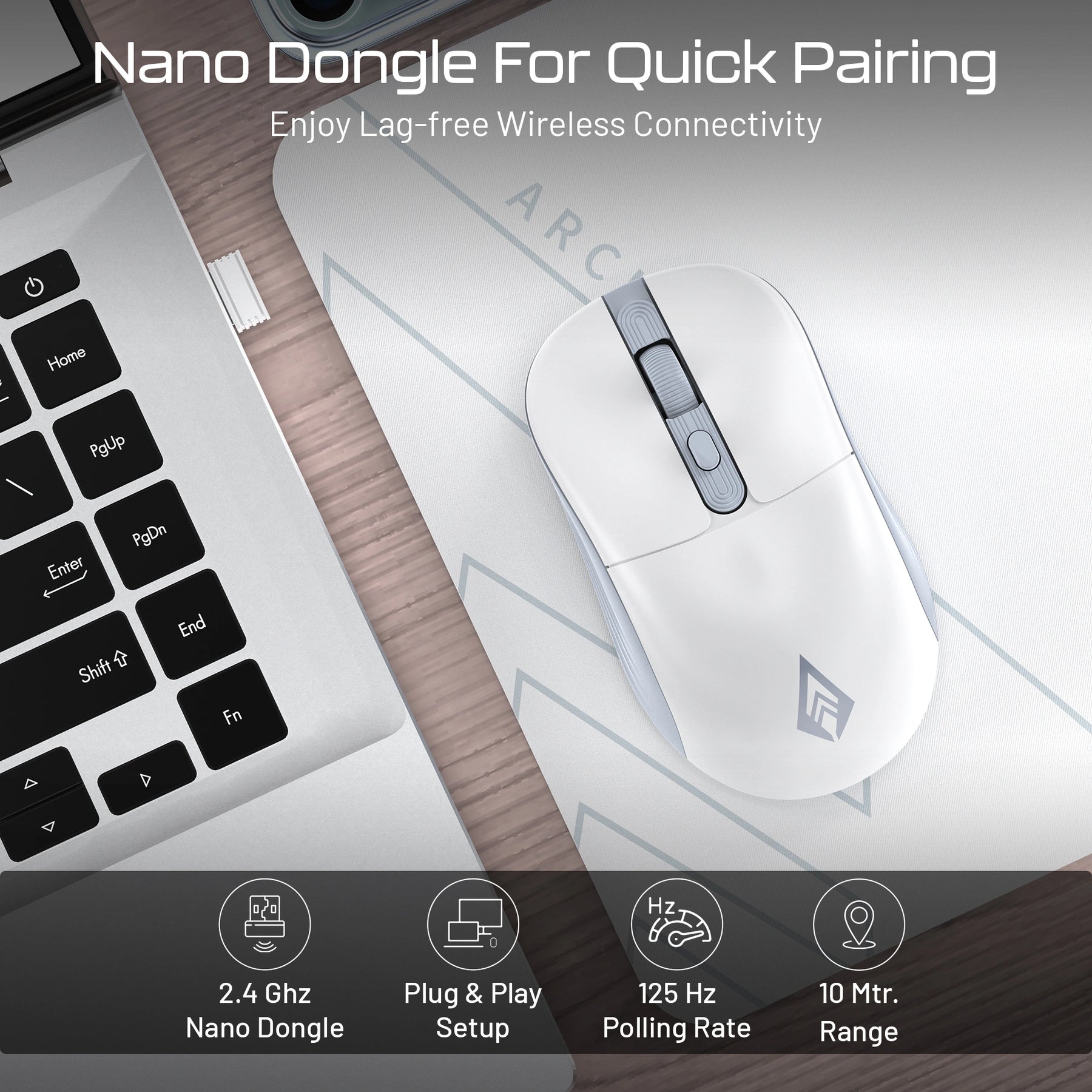 Precision 100 Wireless Mouse (White)