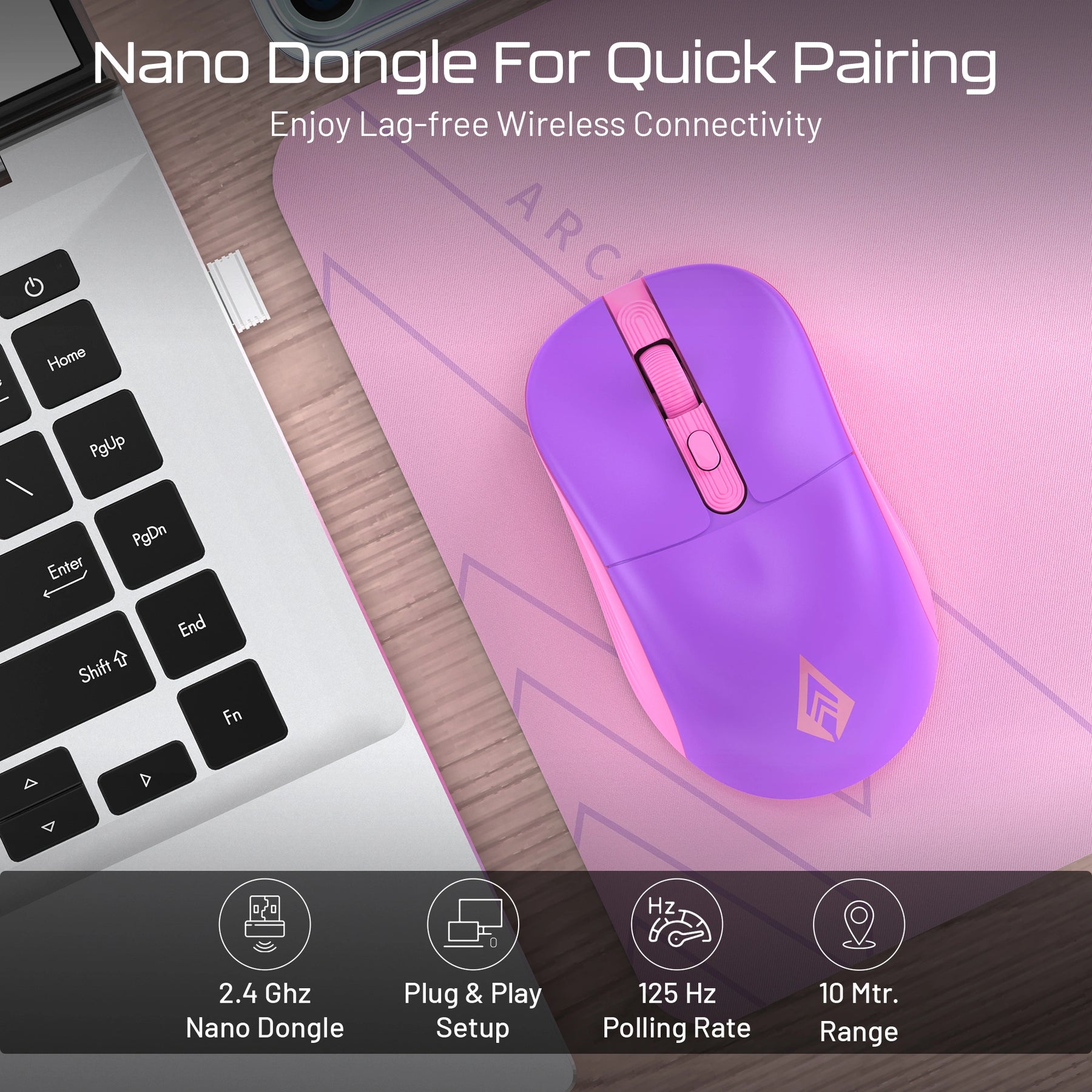 Precision 100 Wireless Office Mouse with 2.4GHz USB nano receiver
