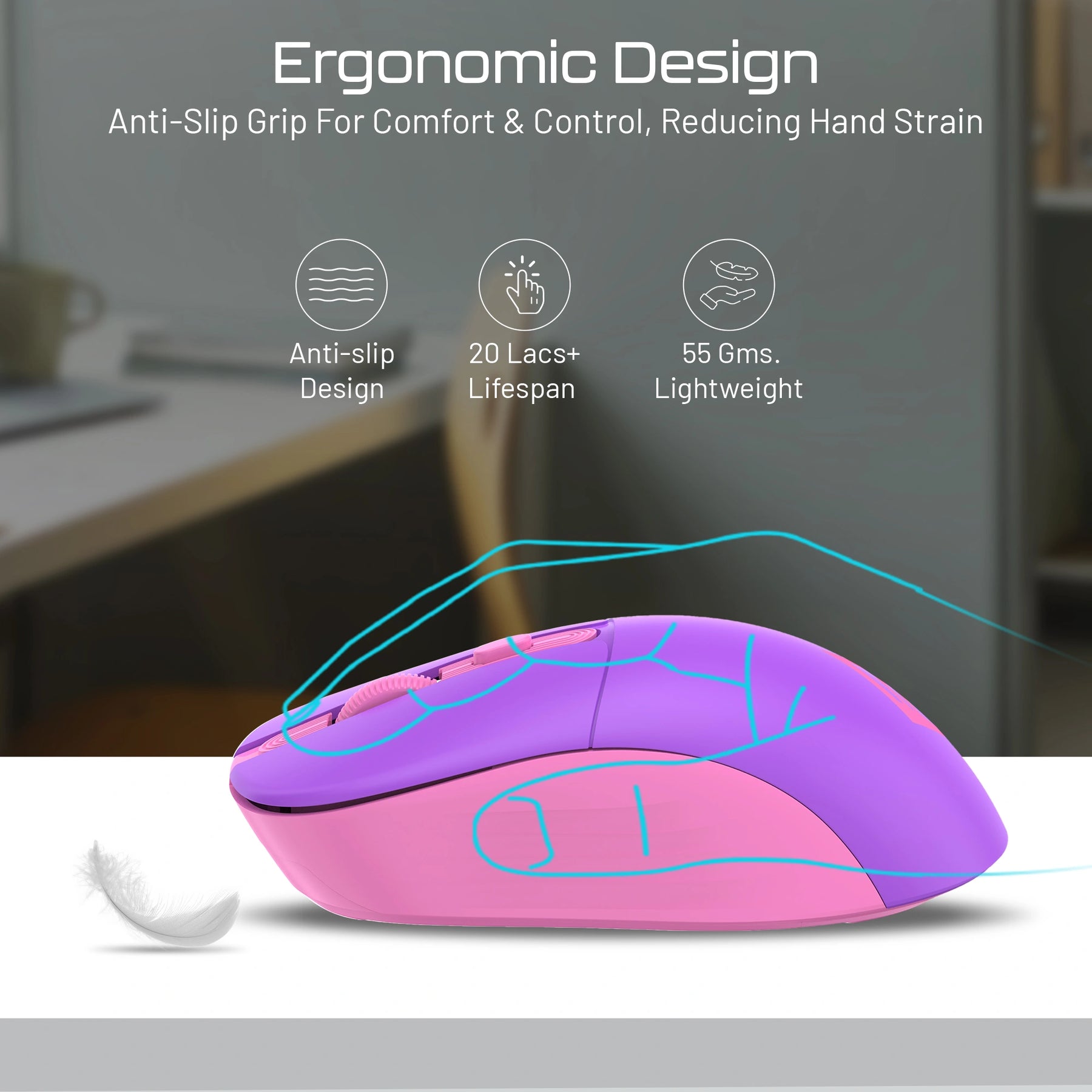 Precision 100 Wireless Office Mouse with 2.4GHz USB nano receiver