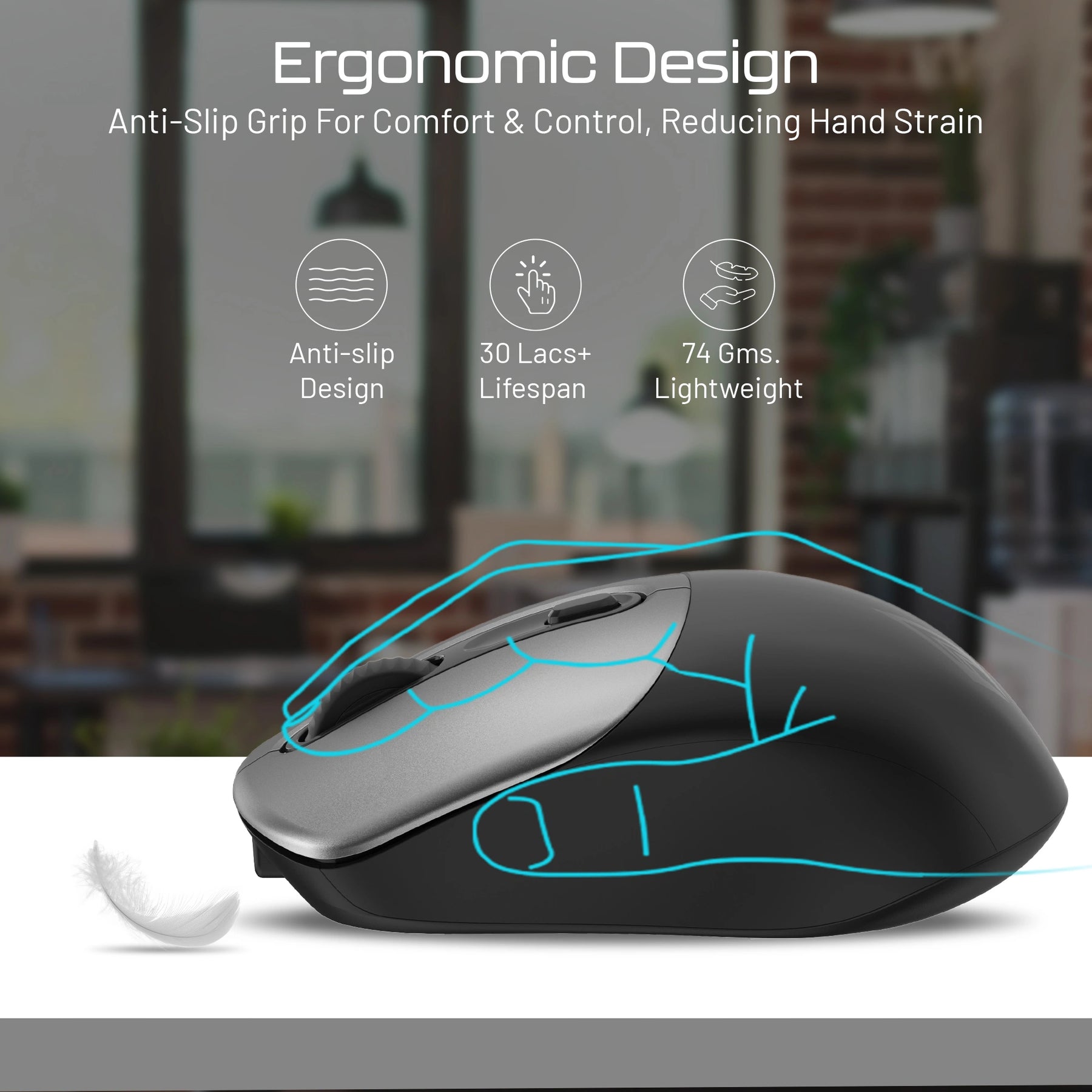 Precision 200 wireless mouse connecting up to 3 devices with high precision 1600 DPI
