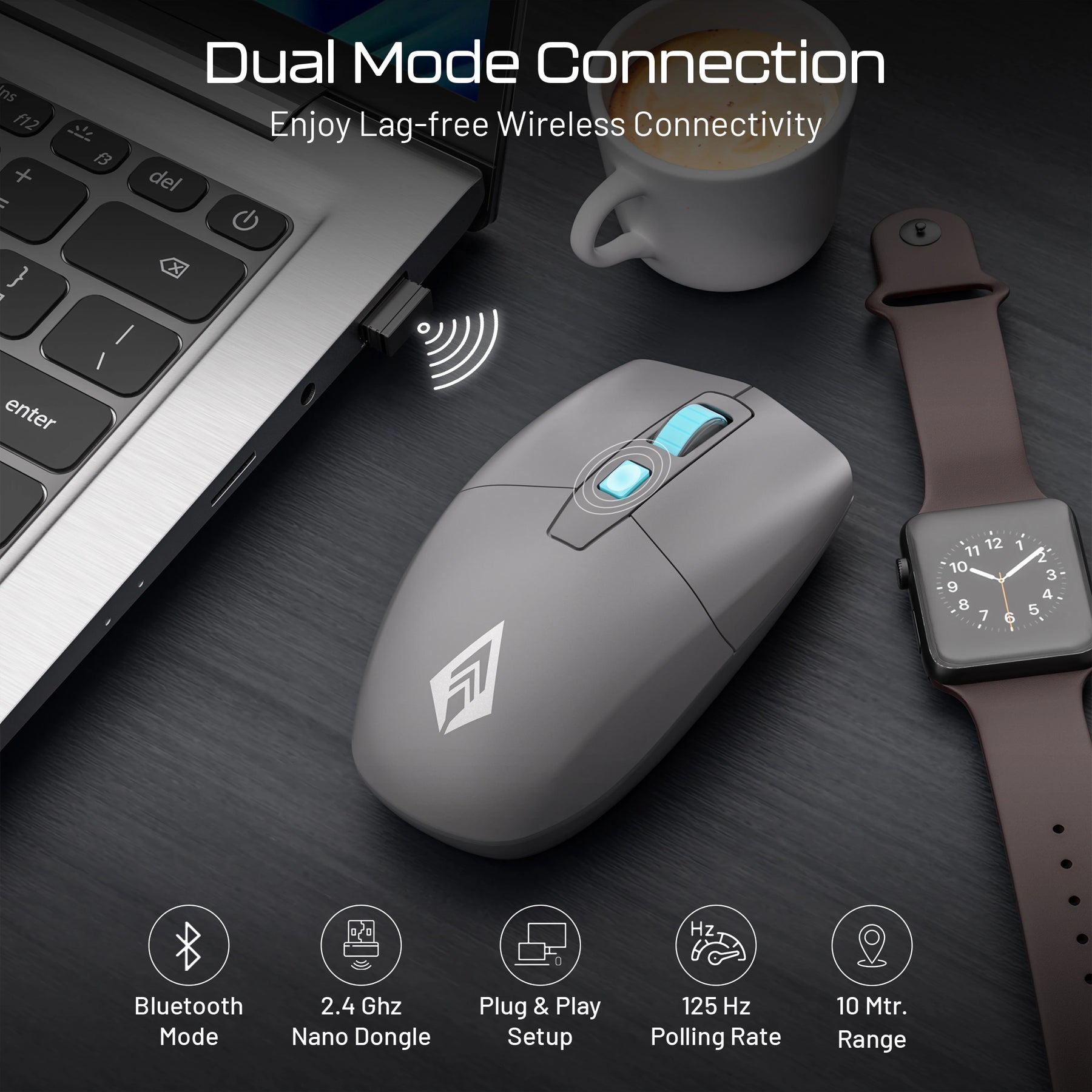 Precision 400 Bluetooth wireless office mouse with Bluetooth 5.3 and 2.4GHz USB dual mode