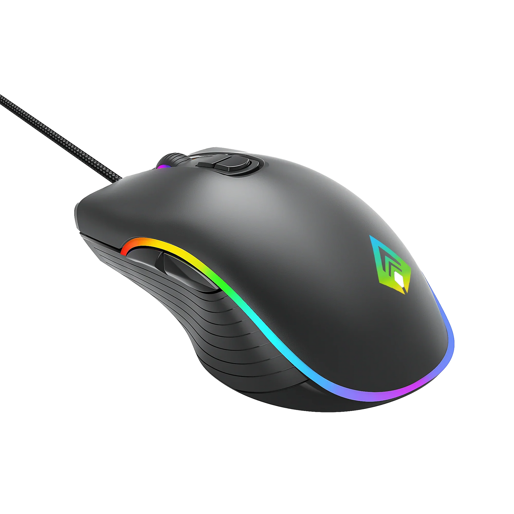 Recurve 200 Wired Gaming Mouse with Rubber Oil Finish, 12800 DPI Sensor, 7 Buttons, and 13 RGB Modes