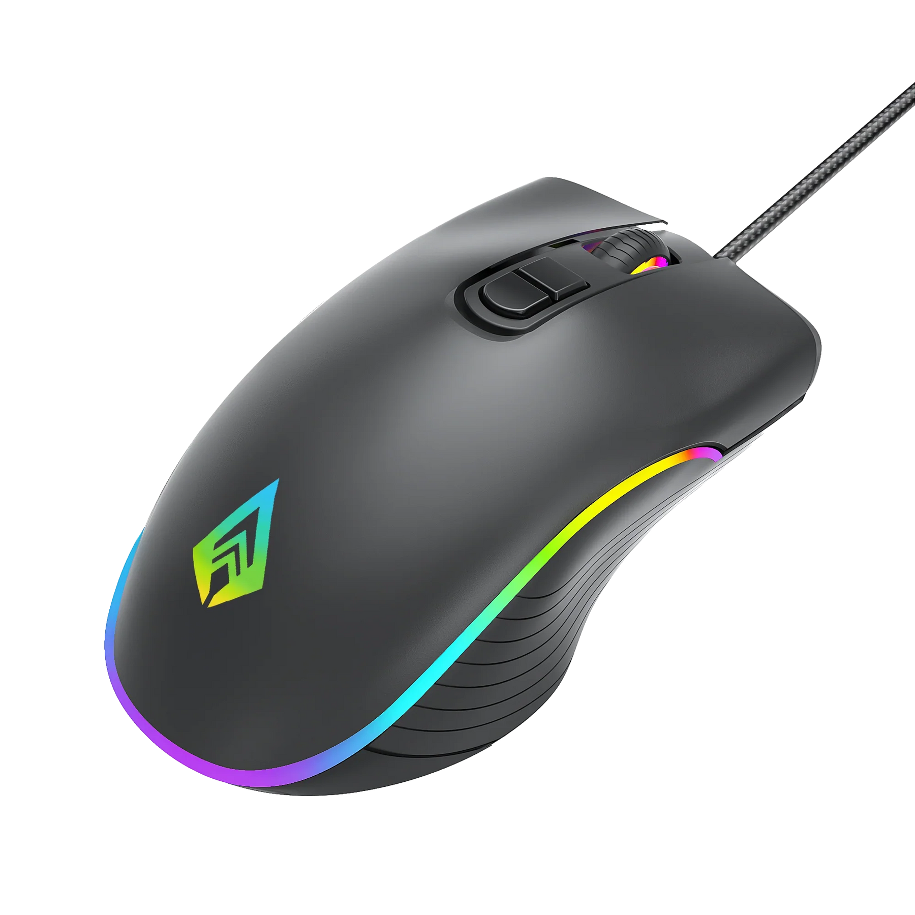 Recurve 200 Wired Gaming Mouse with Rubber Oil Finish, 12800 DPI Sensor, 7 Buttons, and 13 RGB Modes