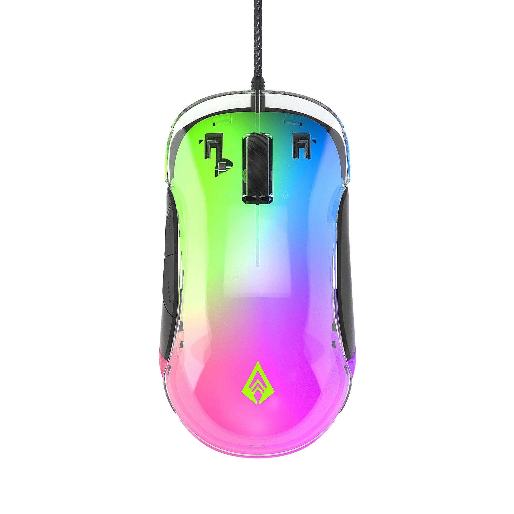 Recurve 400 Wired RGB Gaming Mouse with 12000 DPI, Transparent Top, and Programmable Buttons