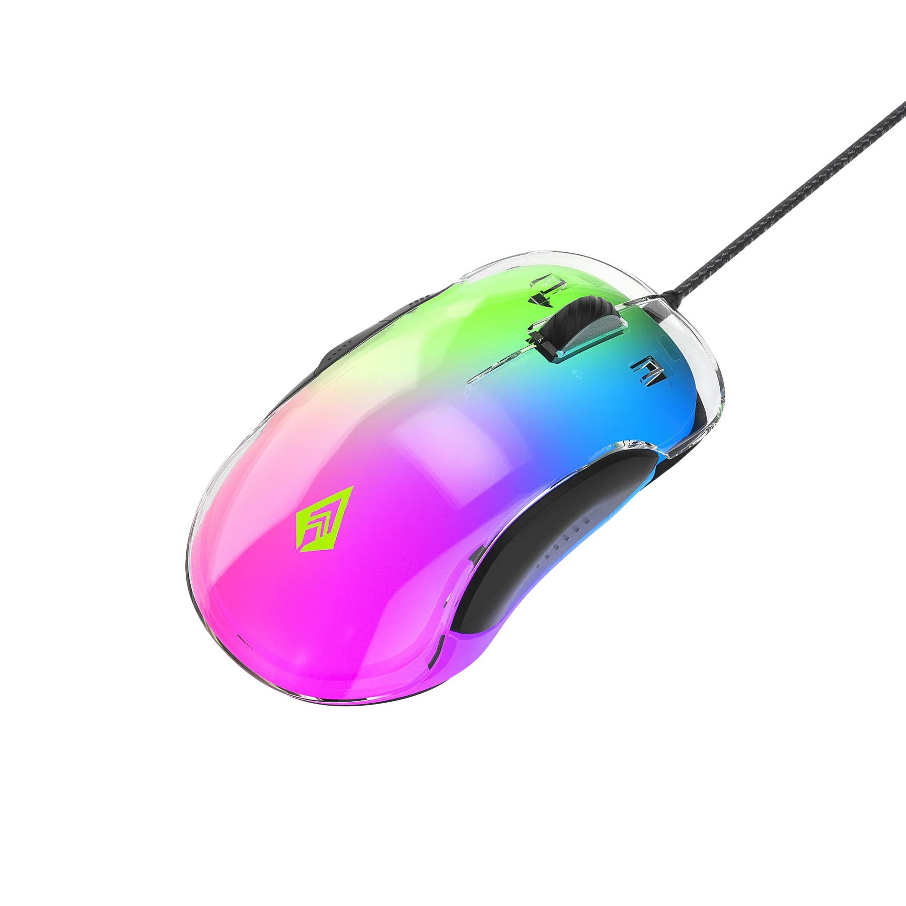 Recurve 400 Wired RGB Gaming Mouse with 12000 DPI, Transparent Top, and Programmable Buttons