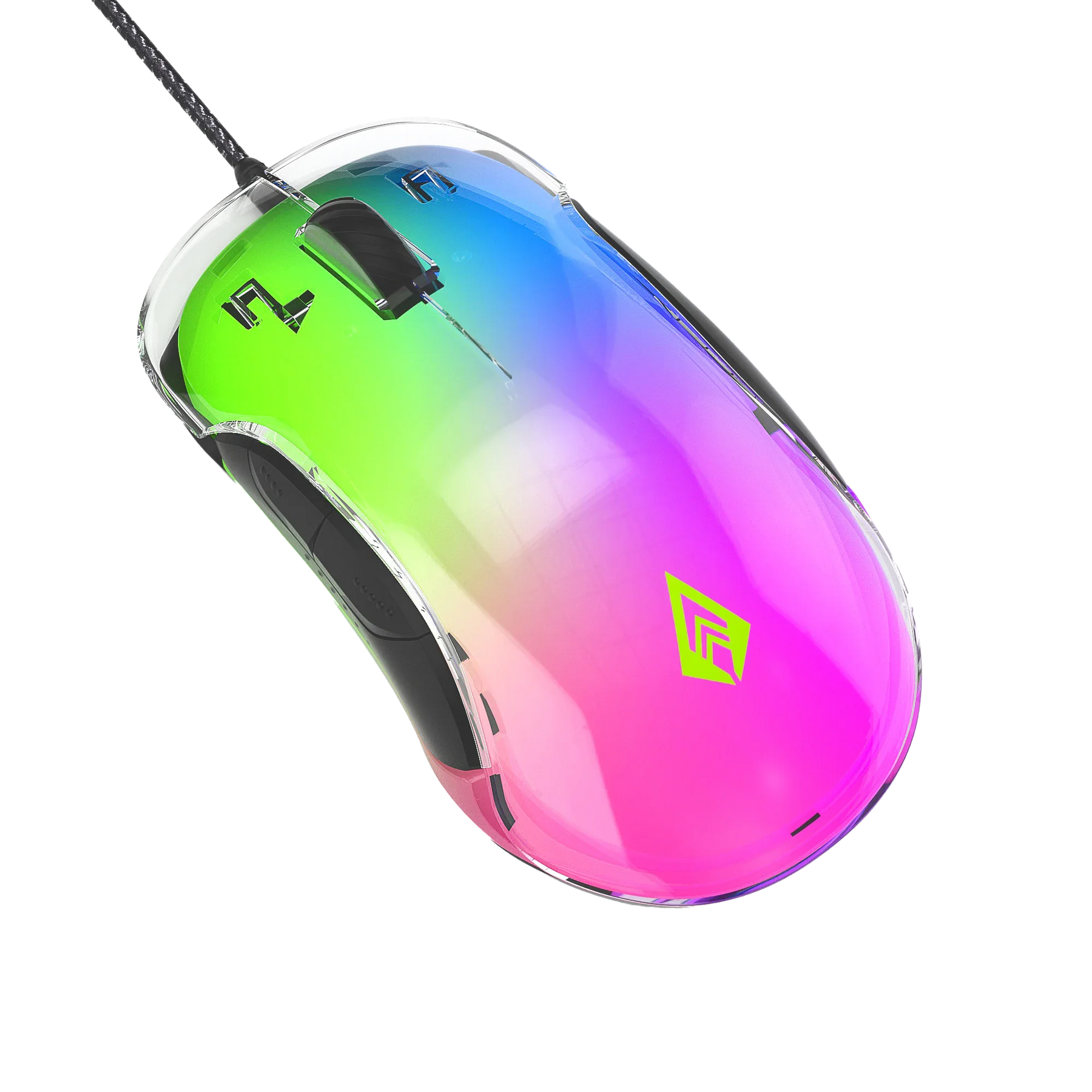 Recurve 400 Wired RGB Gaming Mouse with 12000 DPI, Transparent Top, and Programmable Buttons