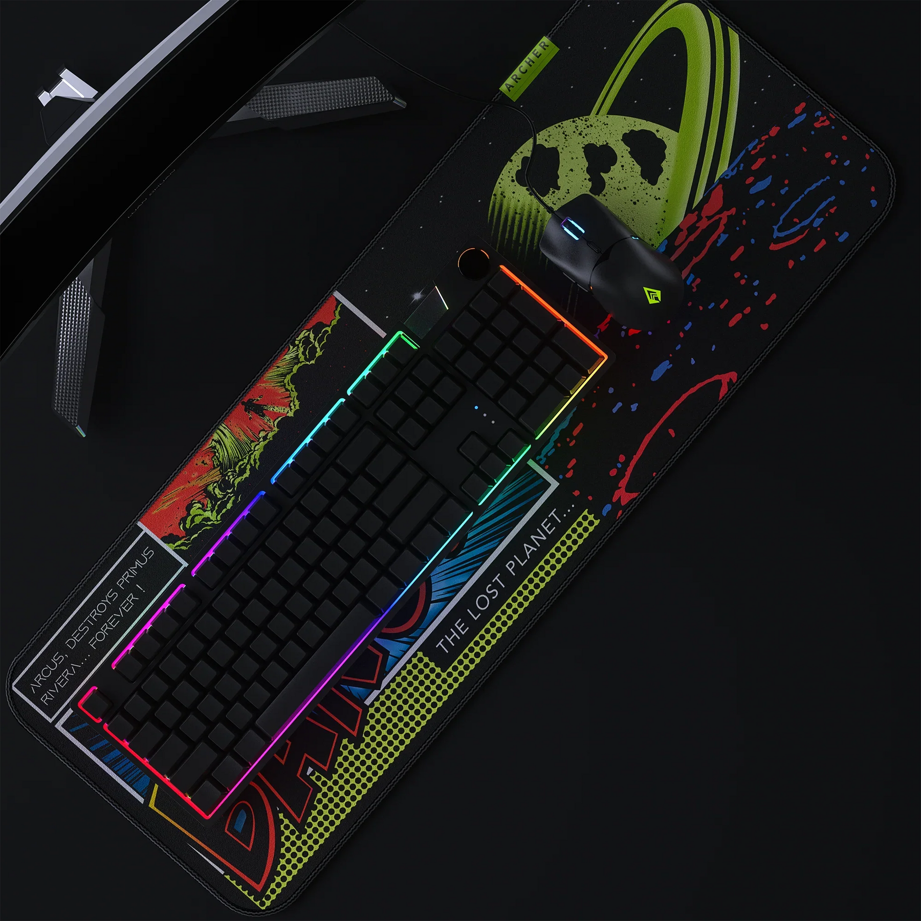 Quiver 100 Extended Mouse Pad Red