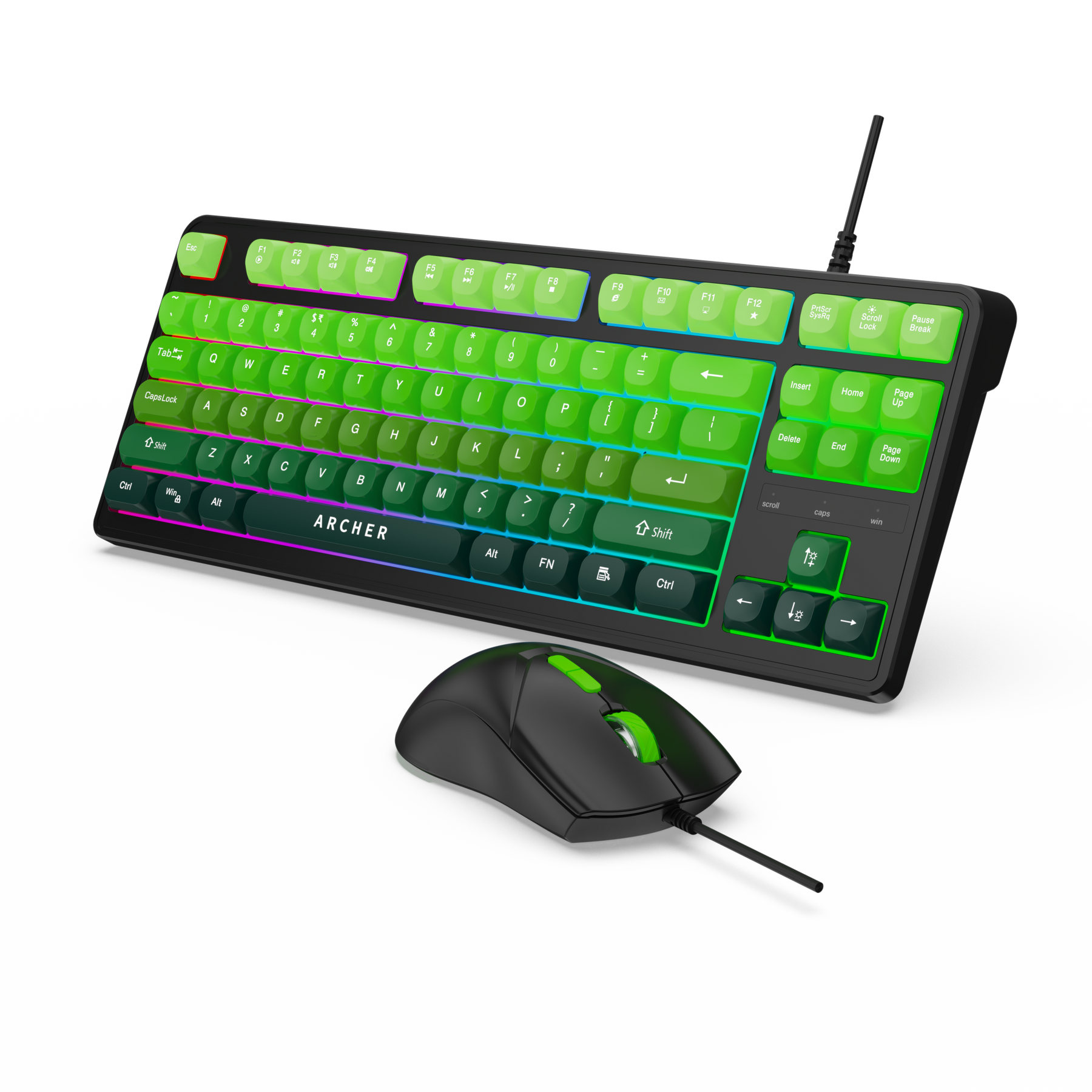 Astra G300 Wired RGB Gaming Keyboard & Mouse Combo (GREEN)