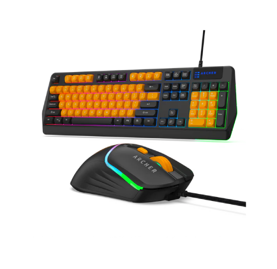 Wired RGB Gaming Keyboard and Mouse Combo with 104 Keys