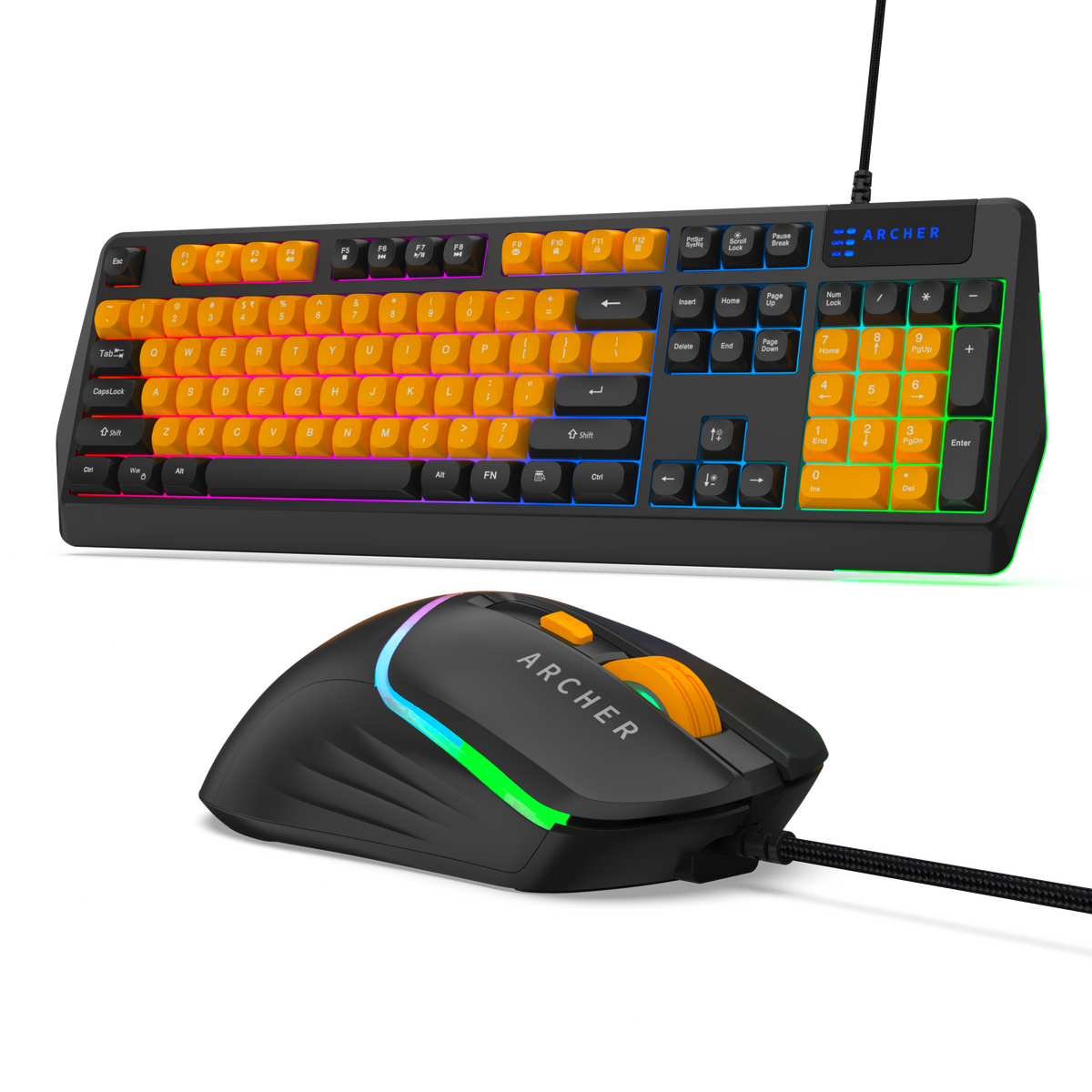 Wired RGB Gaming Keyboard and Mouse Combo with 104 Keys