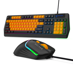 Wired RGB Gaming Keyboard and Mouse Combo with 104 Keys