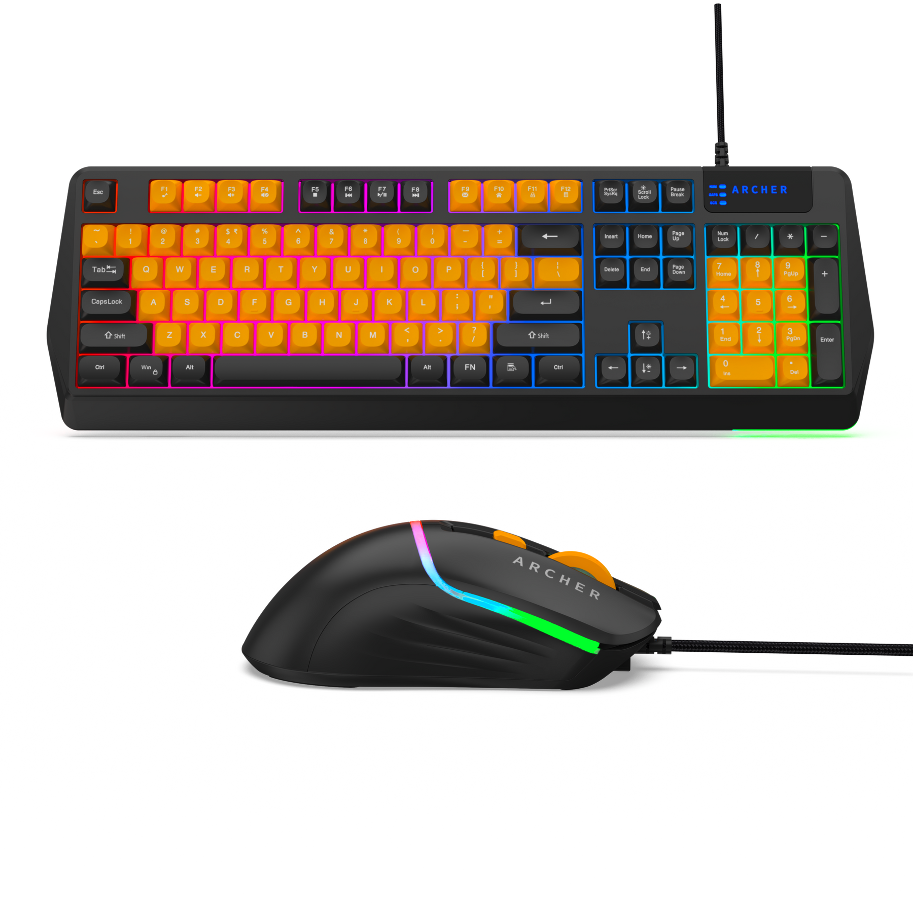 Wired RGB Gaming Keyboard and Mouse Combo with 104 Keys