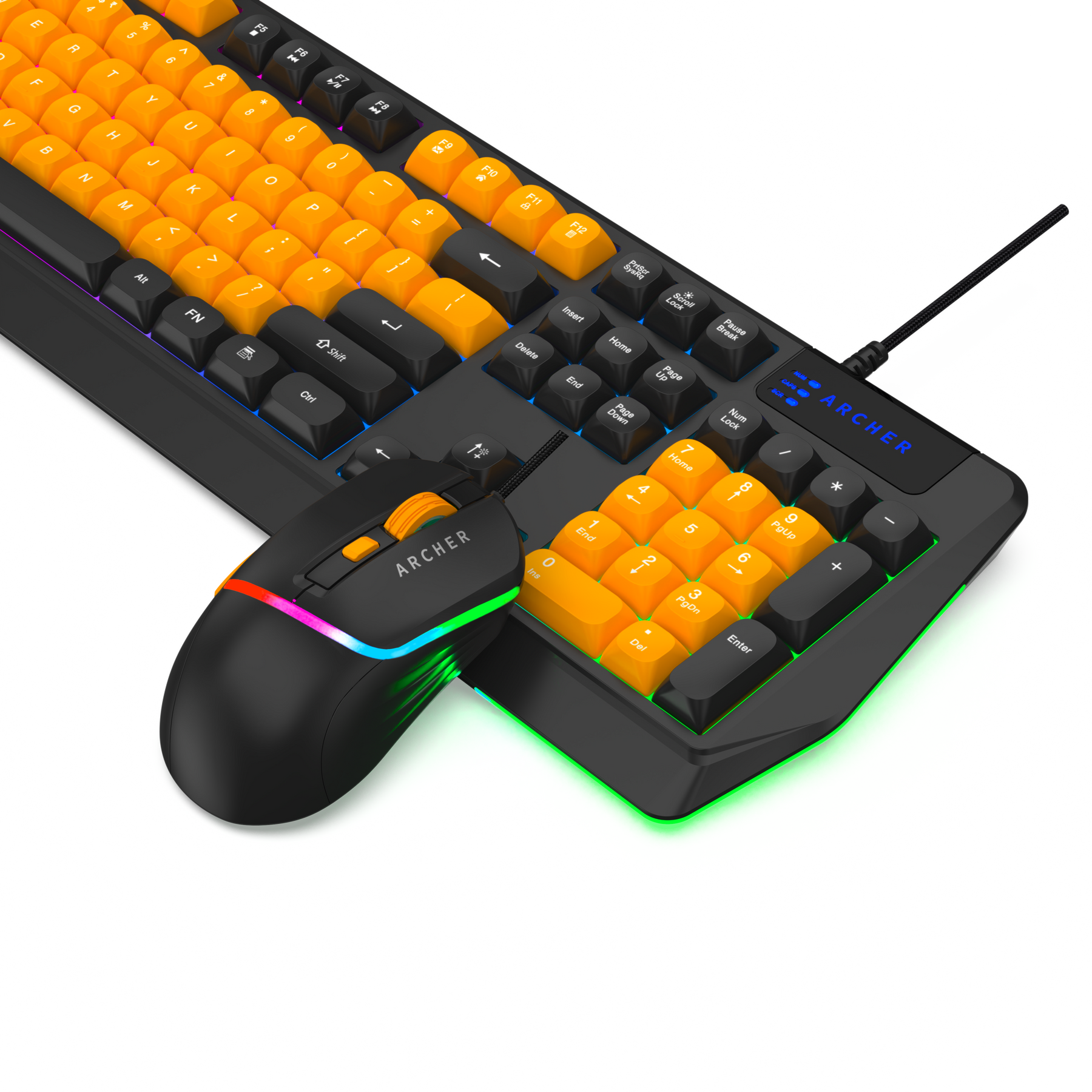 Wired RGB Gaming Keyboard and Mouse Combo with 104 Keys