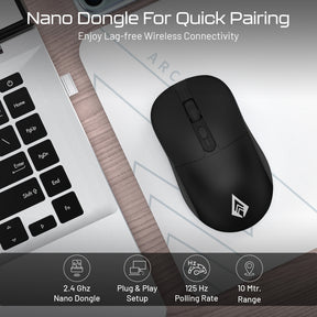 Precision 100 Wireless Office Mouse | 2.4GHz USB Nano Receiver, 3 DPI, Lightweight 55g