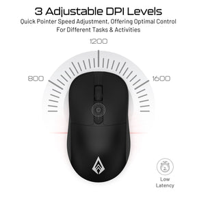 Precision 100 Wireless Office Mouse | 2.4GHz USB Nano Receiver, 3 DPI, Lightweight 55g