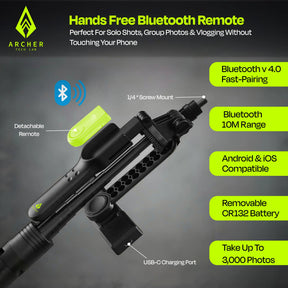 ArcherTechLab Selfie Stick Tripod – Perfect for Vlogs & Photos