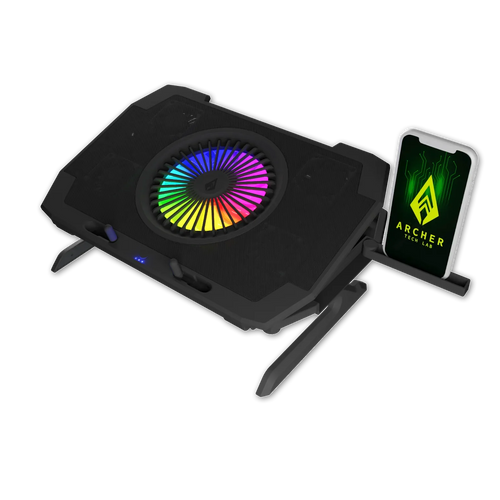 Squall 300 RGB Gaming Laptop Cooling Pad – 5 Turbo Fans with Aluminum Metal Grid